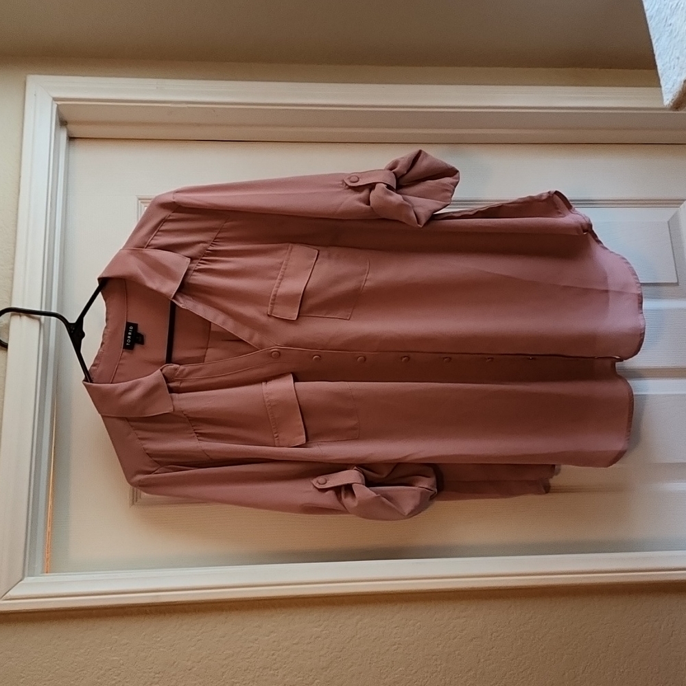 Torrid Pink Button-Up Blouse